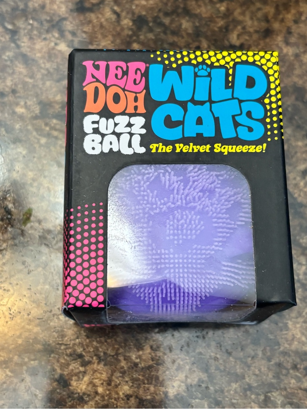 Needoh Wild Cats Fuzz Ball Cat - Purple